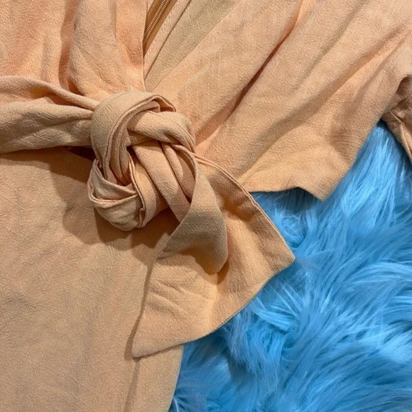 Lulus Tie Front Cutout Orange Midi Dress sz S - Picture 6 of 11